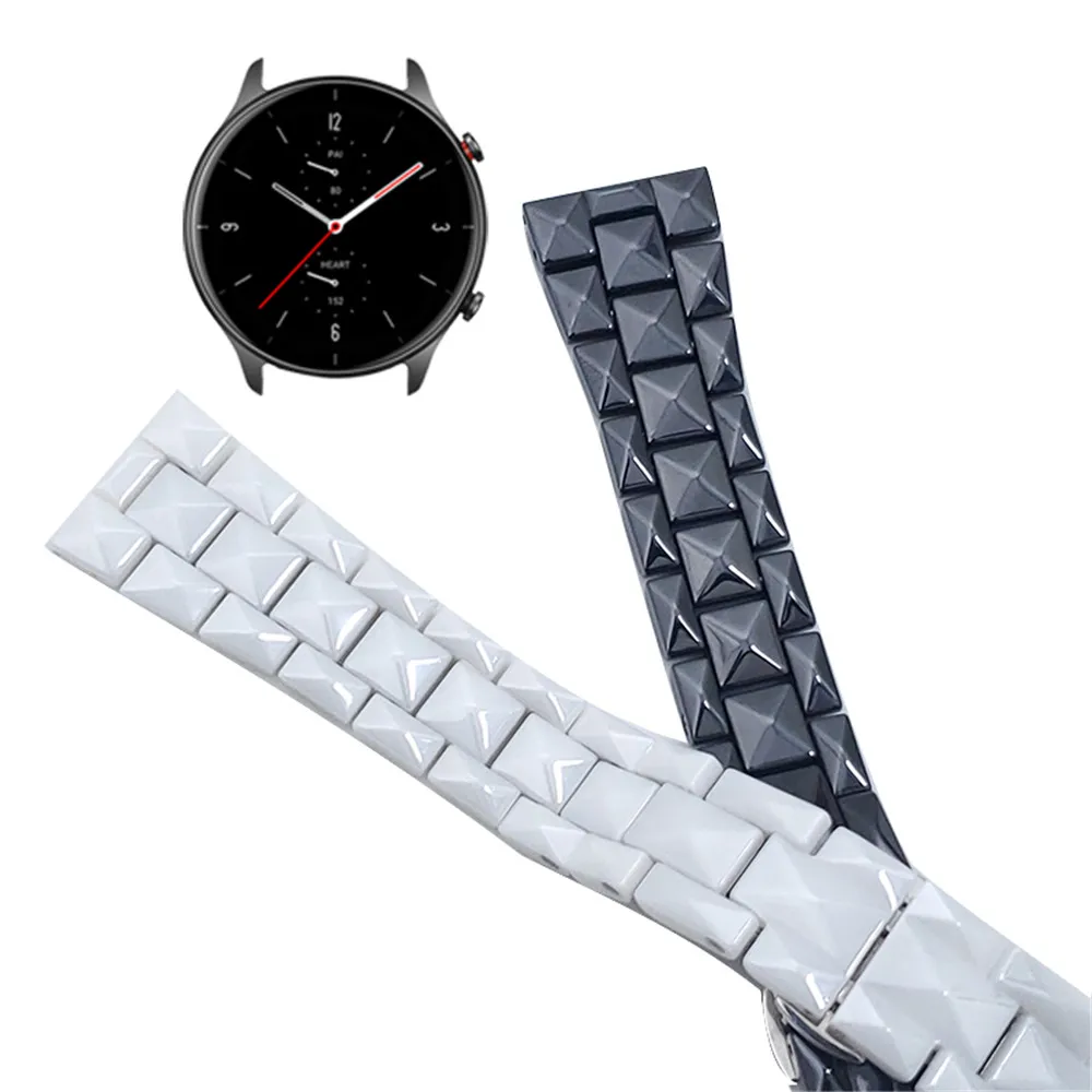 Ceramic Strap For Huami Amazfit GTR 2 47mm 42mm Band Slim Bracelet for Amazfit Stratos 3 GTS Bip S 2e 20mm 22mm Luxury Wristband