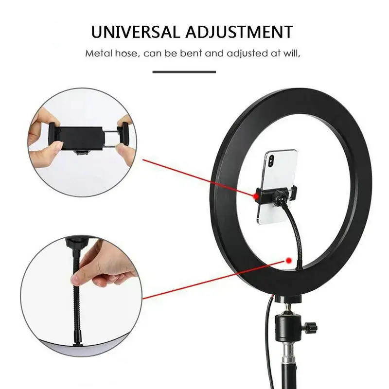 26CM Selfie Vòng LED Ánh Sáng Đầy Đèn USB Powerd W/1.1M AdjustablleStand Mờ Studio Chụp Ảnh Điện Thoại Youtube sống Dòng Đúc