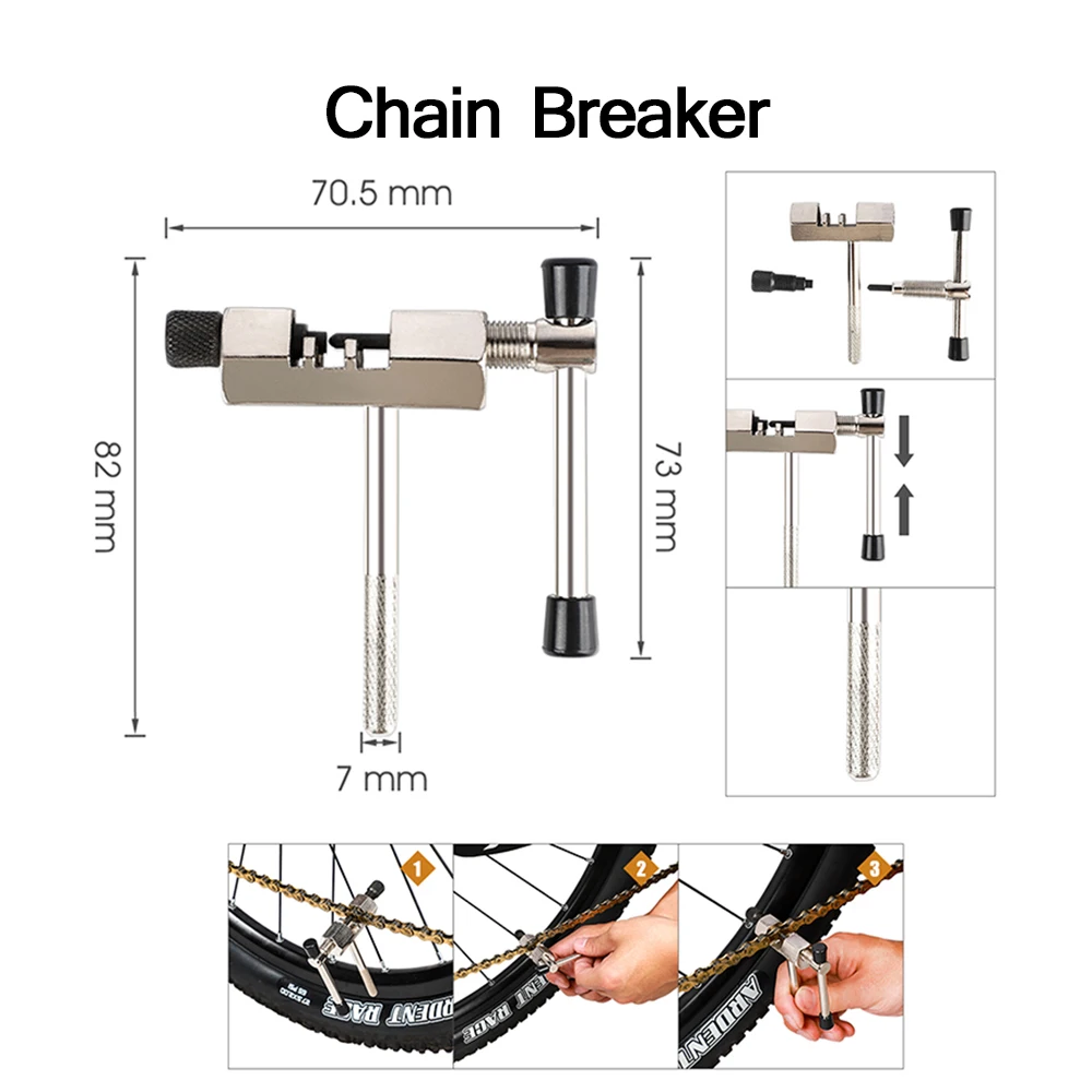 7 PCS Bicycle Repair Tool Kits Flywheel Removal Chain Breaker Extractor Cutter Crank Puller Wrench MTB Road Bike Maintenance Set