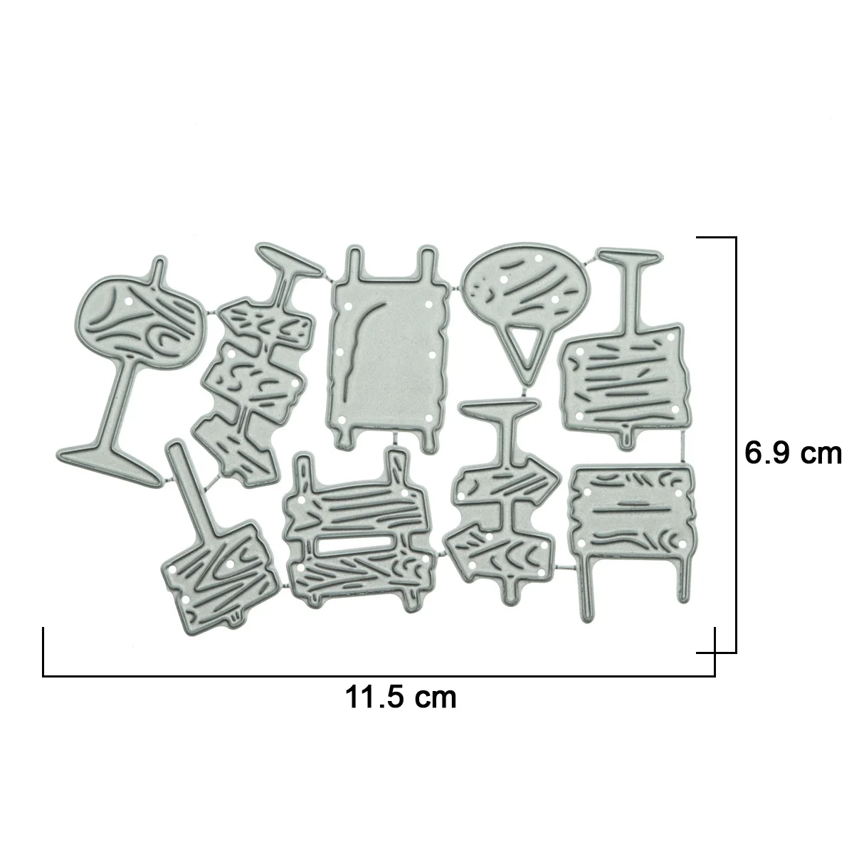 Various Direction Sign Board Pattern Cutting Dies For Scrapbooking Handcraft Card Clip Art Decorating Punch Stencil