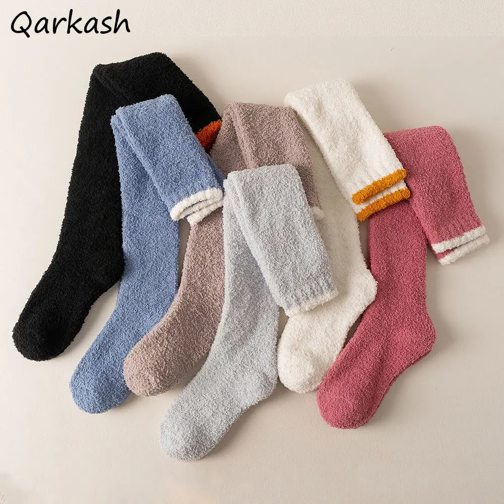 

Stockings Women Retro Outdoor Casual Thicker Mujer Cozy Fall Winter Warm Hosiery Classy College Student Solid Ins Korean Style