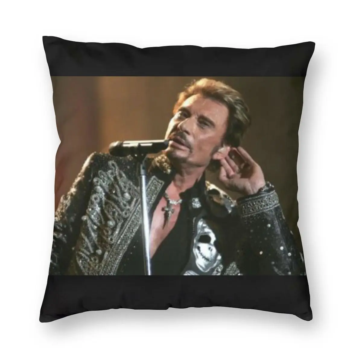 Johnny Hallyday Forever Throw Pillow Cover Decorative Pillow Rock Music French Singer Vintage Pillowcase