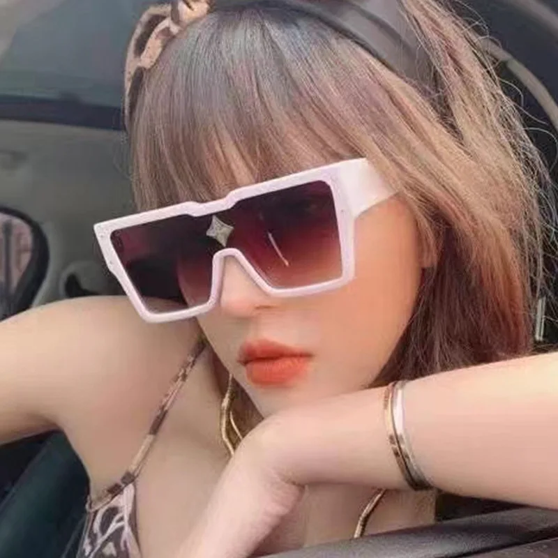 Nude Color Chunky Square Oversized Sunglasses Women 2021 Brand Design High Quality Thick Frame Retro Sun Glasses Shades