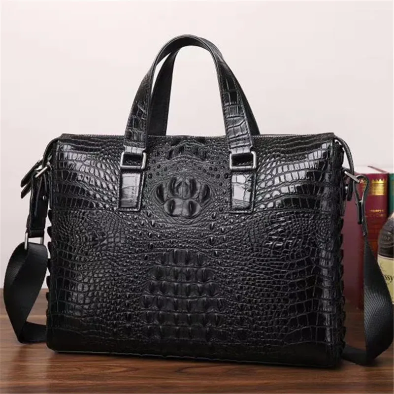 

Kaisiludi New Crocodile Leather Man bag leather handbag large capacity business computer briefcase man bag business bag