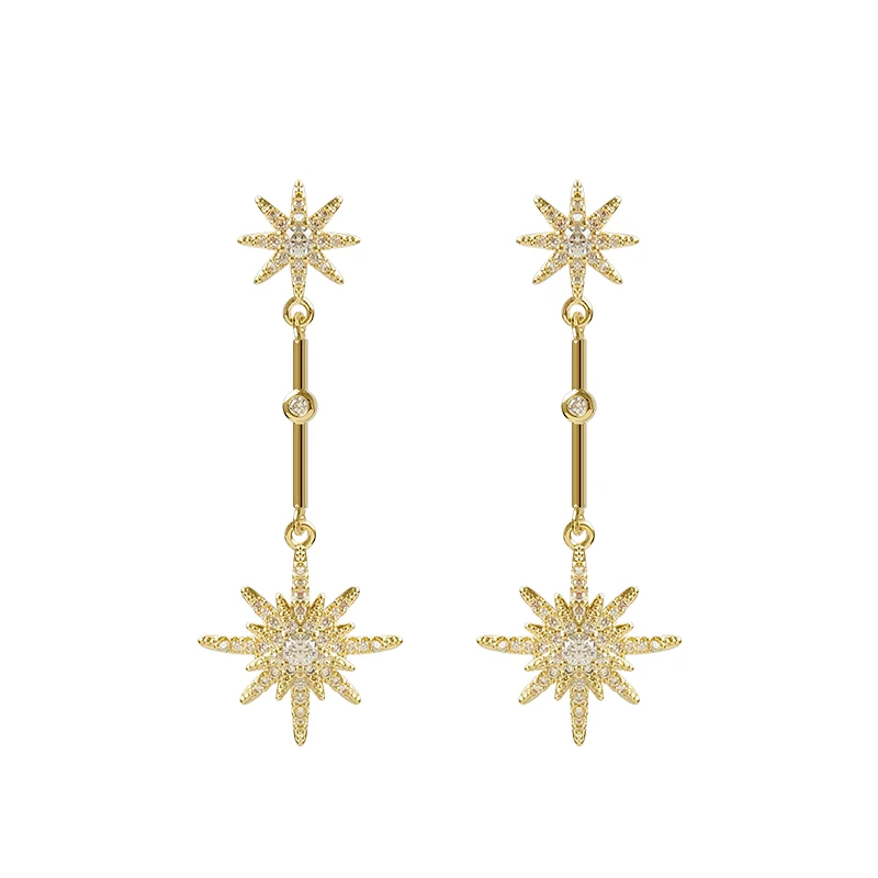 Pendientes largos de estrella de cristal a la moda para mujer con pendientes para regalo de amigos pendientes de moda pendientes exagerados