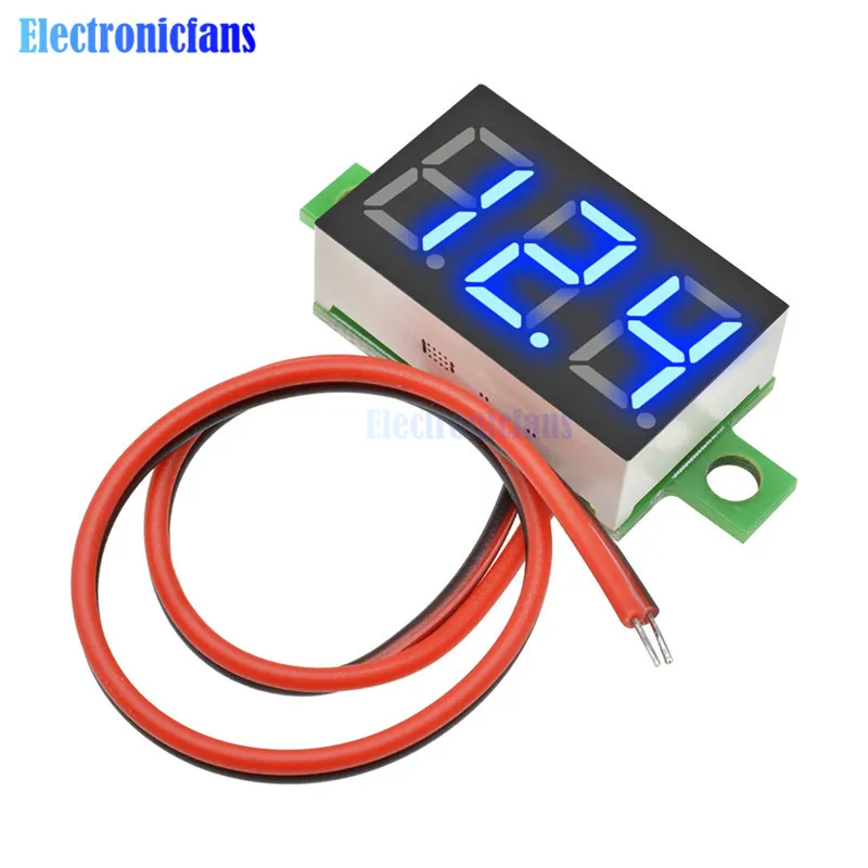 0.36 Inch 3-Digit Display Voltmeter Meter Mini Digital LED Display Voltmeter Blue Panel Voltage Meter DC 4.7~32V