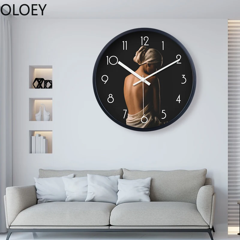 Beauty Salon Wall Clock Metal Large Clocks Home Decor Creative Club Health Preserving Individual Silent Clock Wall Mirror 2020