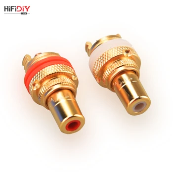 ハイファイ2個/ペアavオーディオビデオコネクタ信号入力rcaコネクタ純銅goldedシルバーメッキアンプdac diyヘッドセット
