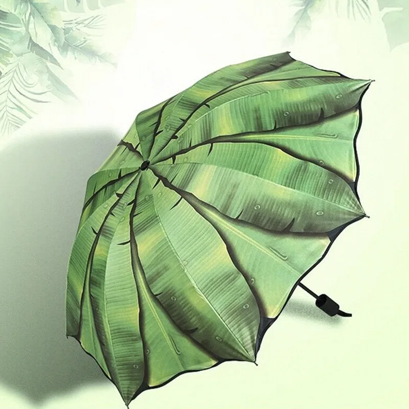 Banana Leaf Sunny Umbrella Manual Vinyl Sunscreen Sunshade Sun Umbrella Small Fresh  Gothic Umbrella  Sombrilla