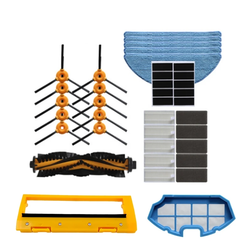 Penutup Sikat Utama Rol Filter HEPA Kain Pel Sikat Samping untuk Aksesori Bagian Pembersih Vakum Robot Conga Excellence 990
