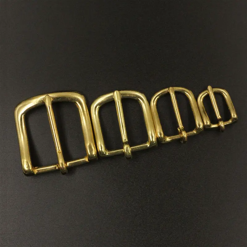 Solid Brass Belt Buckle End Bar Heel bar Buckle Single Pin Belt Half Buckle For Leather Craft Bag Strap Jeans Webbing Dog Collar