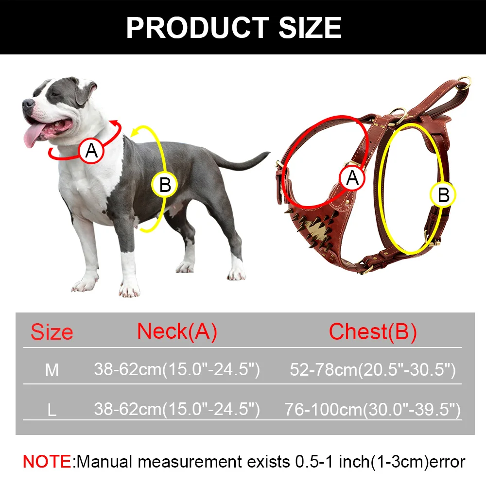 Imagem -06 - Arnês de Couro Personalizado para Cães Sharp Spiked Cravejado Dog Harness Custom id Tag Pet Vest para Pitbull Boxer Mastiff