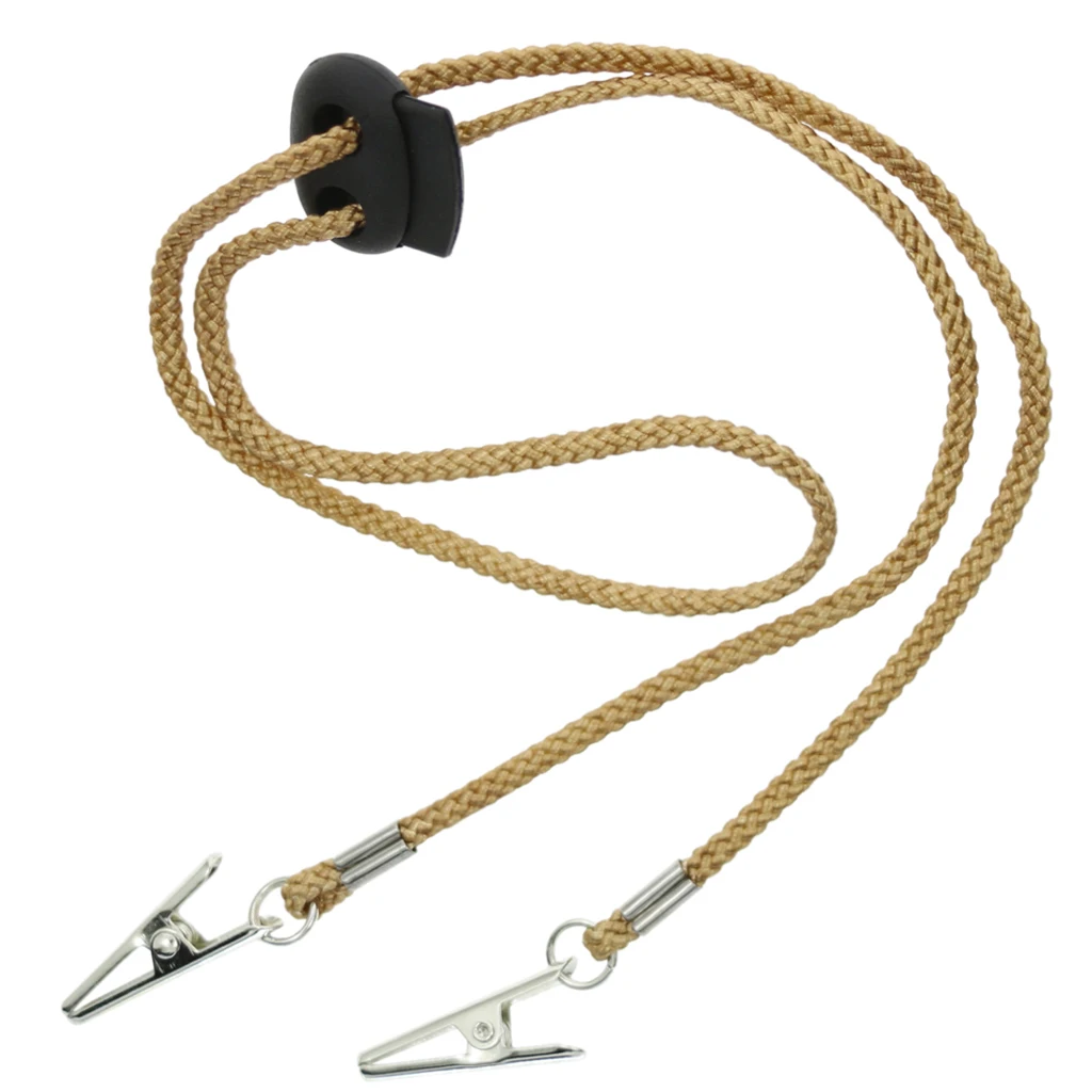 Beige Polyester Servet Houder Bib Clips Ketting Krokodil Clips 62Cm