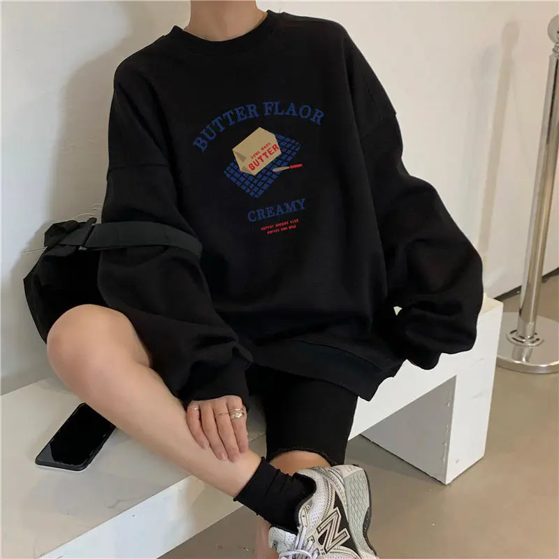 Sweatshirts Vrouwen Streetwear Truien Japanse Losse Brief Mode Kawaii Lange Mouwen Vrouwelijke Leisure Lente Herfst O-hals Ins