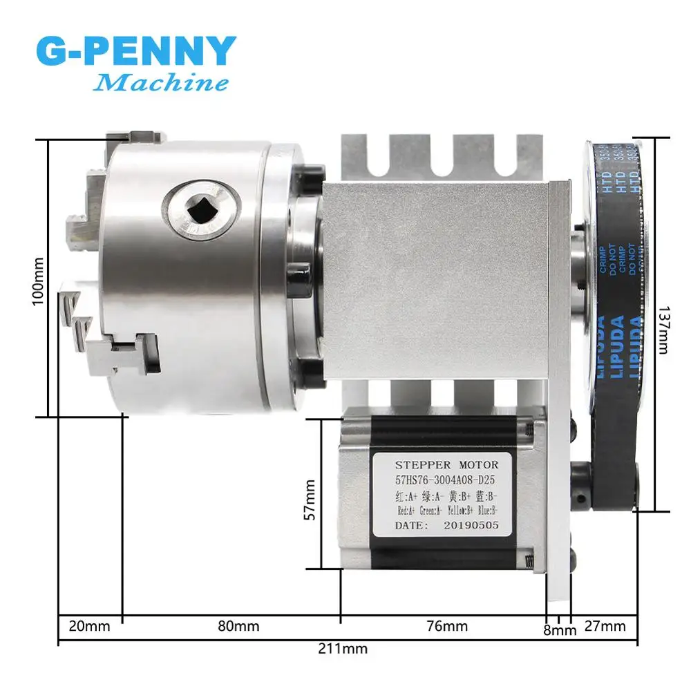 100mm CNC 4th Axis+Tailstock, CNC dividing head/Rotation Axis/A axis kit  for Mini CNC router/engraver woodworking engraving