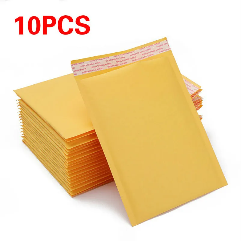 10X 20*25cm Bubble Envelopes Bags Mailers Padded Shipping Envelope Kraft Paper Bubble Mailing Bag Christmas Package Gift Holders