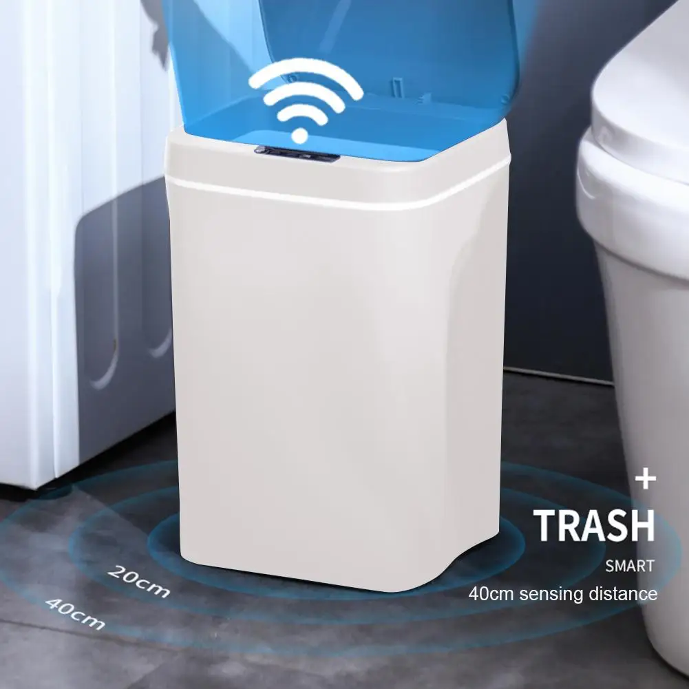 Creativity Intelligent Garbage Bin With Cover Fully One-key Open Automatic Sensing Trash Can For Home Office Kitchen