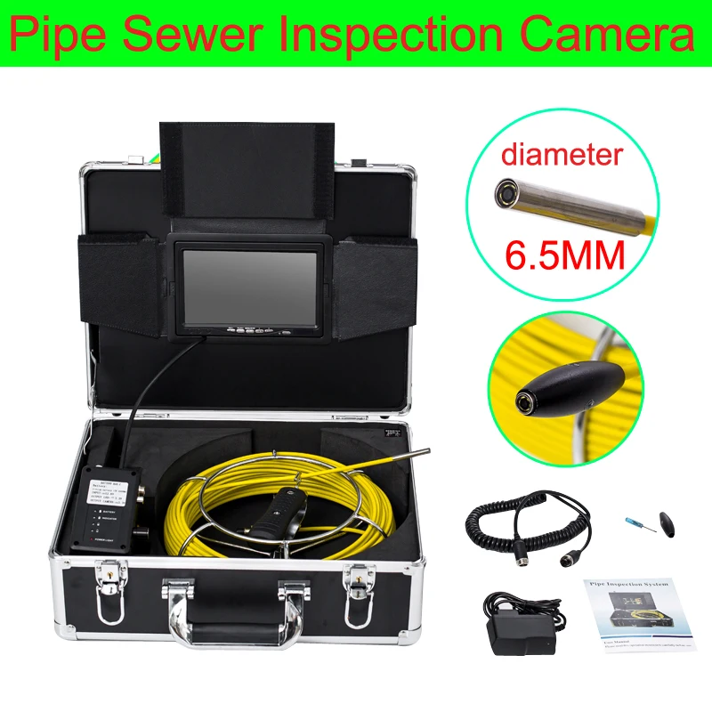 

7inch Color TFT LCD Pipe Industrial System With 12pcs Adjustable Underwater Check Waterproof Camera 20M Diameter 23MM/17MM/6.5MM