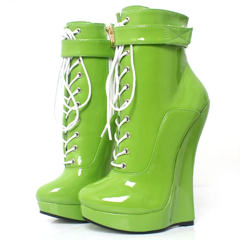 7.09in High Height Sex  Boots Party Boots Wedges Heel    Ankle Boots  US Size 6-14 No.MT1806