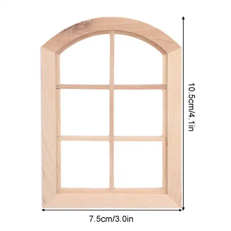 1:12 دمية النوافذ مصغرة دمية مصغرة نافذة مقوسة المفروشات مع 6 لوحات الأطفال لتقوم بها بنفسك أجزاء دمية