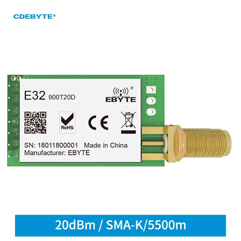 

Ebyte E32-900T20D V8 LoRa 868 МГц 915 МГц IoT 20 дБм 100 мВт беспроводной модуль приемопередатчика UART и приемника