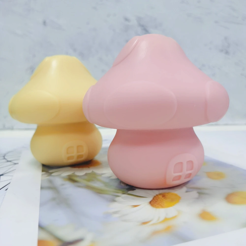 Cute Mushroom House Candle Silicone Mold Fairy Toadstool Lantern Gnome Home Candle Mould Patio Decor