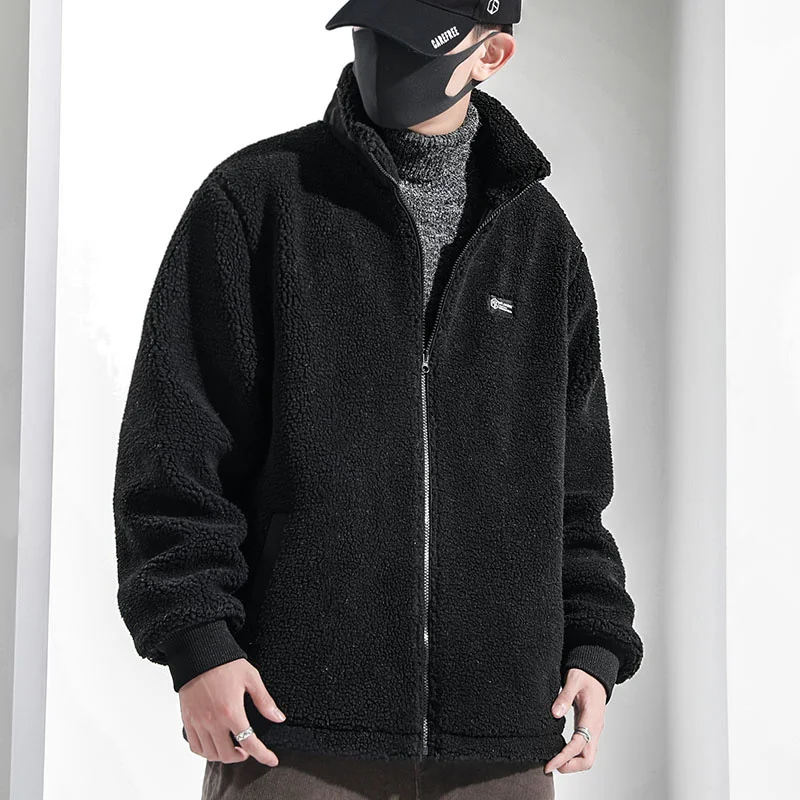 Winter 2022 Mannen Oversized Hoodie Lam Wollen Jas Mannen Plus Fluwelen Dikke Gewatteerde Jas Mode Losse Warm Katoen Bovenkleding h25