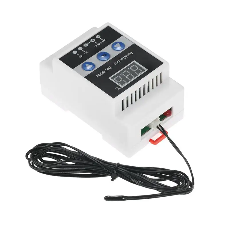 TMC-6000 110-240V Guide Rail Thermoregulator Digital Temperature Controller Thermostat Refrigeration Heating Temperature Control