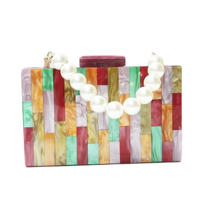 

Colorful Acrylic Women Elegant Party Clutches Envelope Clutch Bag Handbag Lady Female Vintage Evening Bag Purse Wallet Bags