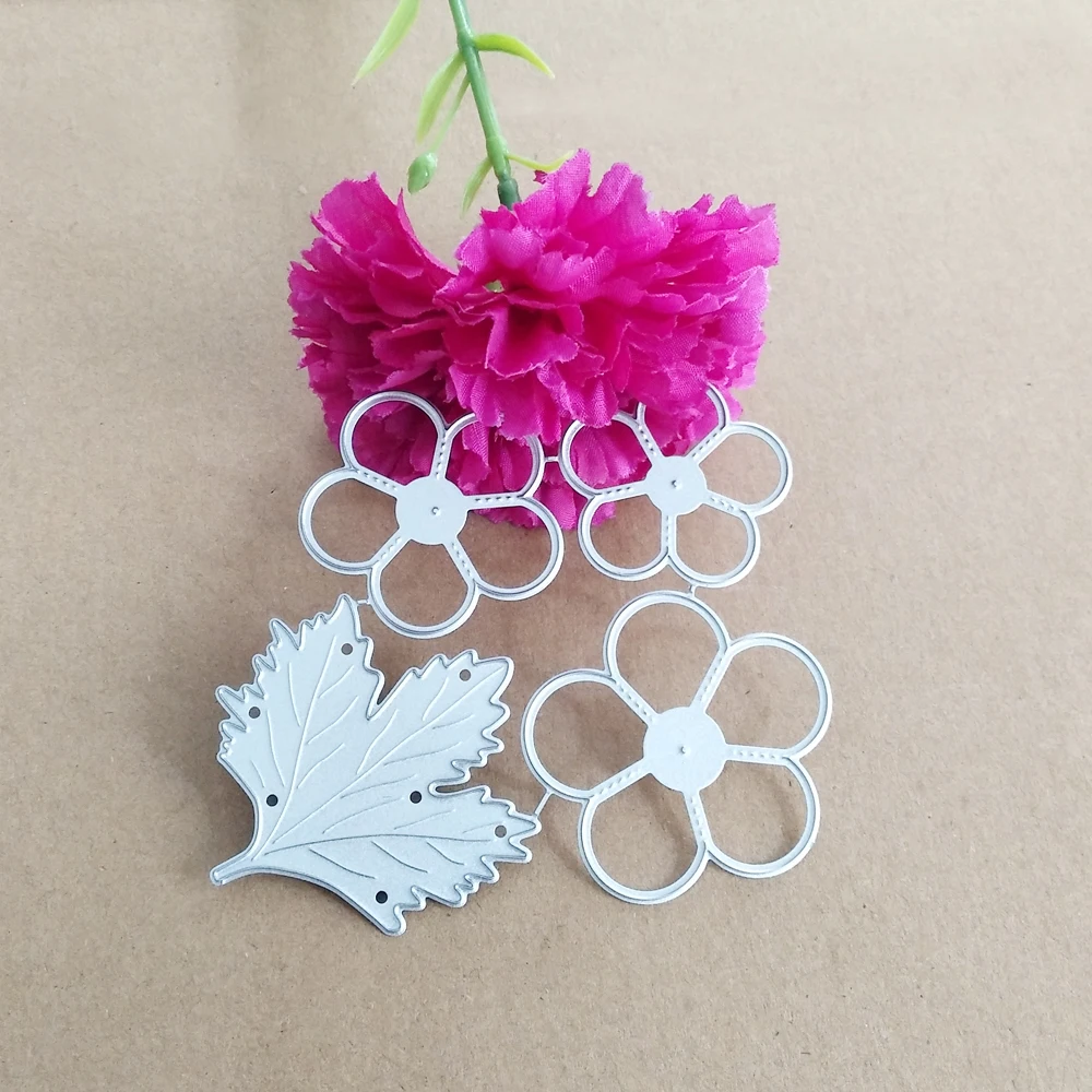 Beautiful flowers Maple Leaf Flower combination Decoration Metal cutting Mould clipbook Paper knife Mould stamping Die New Mould