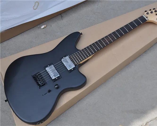 Factory manufactures classic 6 string electric guitar, Black body, black hardware, free shipping