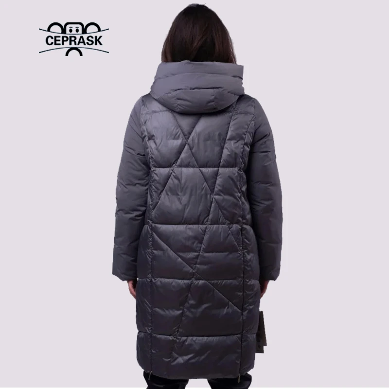 CEPRASK 2021 Fashion Plus Size 6XL Winter Down Jacket Women Long Parkas Padded Quilted Coats Overcoat Female Cotton Overwear