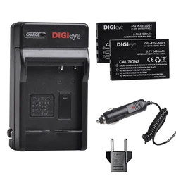 2Pcs KLIC-5001 DB-L50 Battery / Charger Kit for Kodak EasyShare DX6490 DX7440 DX7590 DX7630 P712 P850 P880 Z730 Z760 Z7590