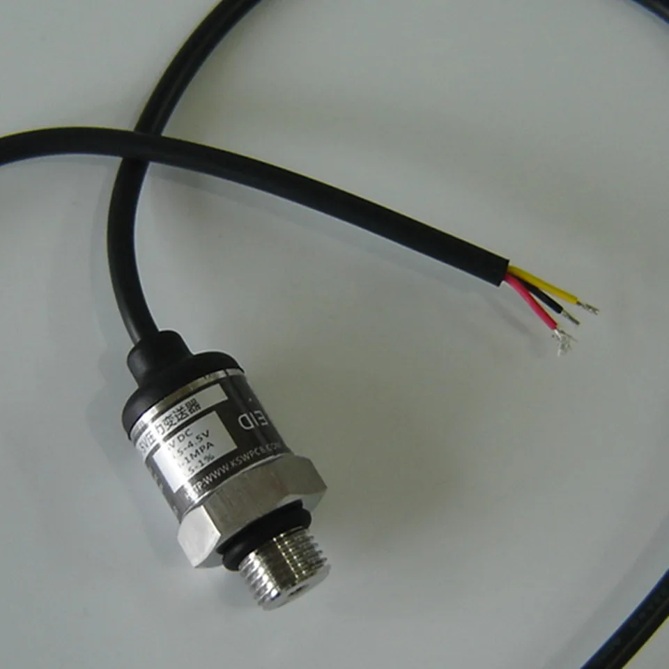 Stainless Steel Molded Case Lead Type Pressure Sensor Three-Wire 100KPa Pressure Transmitter 1Bar