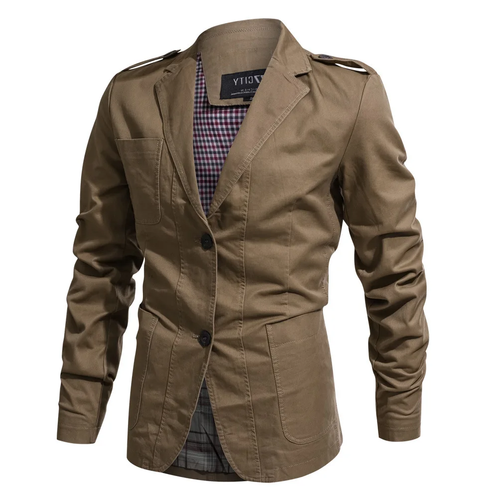 

New Men's Casual jacket Designer Fashion Military Style 100% Cotton Outdoor fashion lapel single-breasted bomber M-4XL