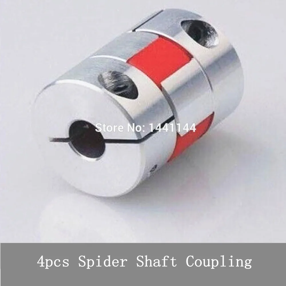 

4pcs/lot CNC Flexible Jaw Spider Plum Coupling Shaft Coupler 4/ 5/6/6.35/8/9.5/10/12mm D25mm L30mm for cnc parts