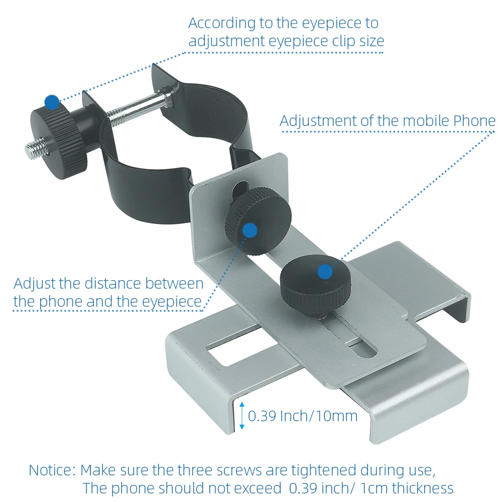 EYSDON-Adaptador de Metal para teléfono inteligente, conector para telescopio Monocular, soporte para teléfono móvil, 38-48mm