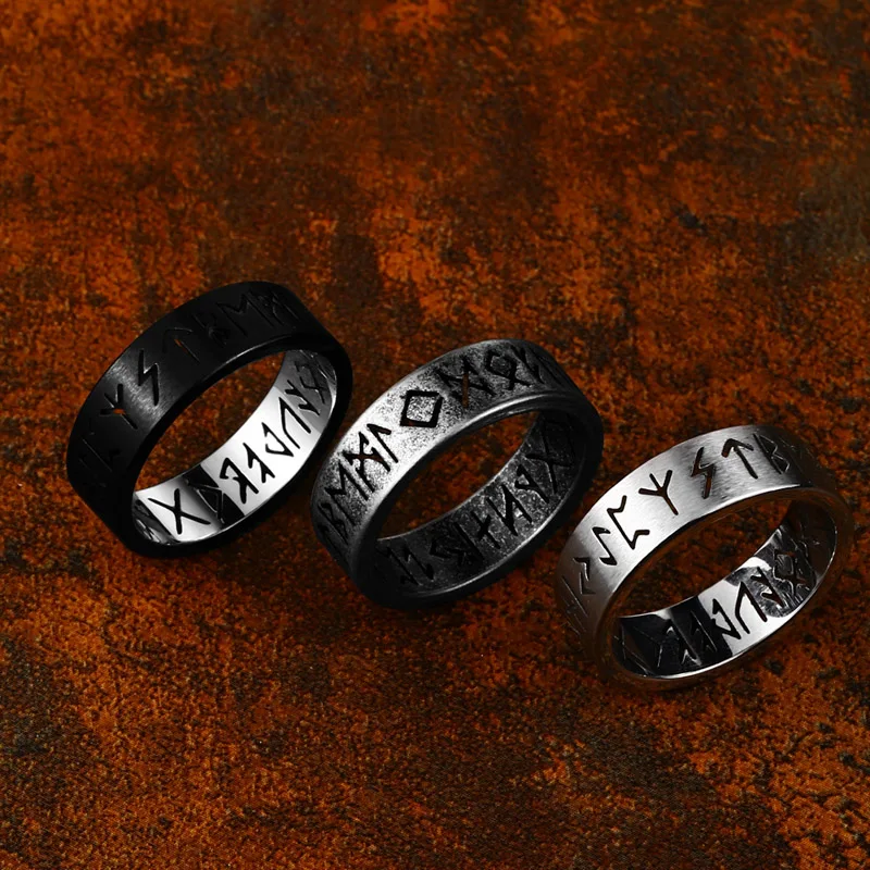 BEIER Viking Style Punk Gothic Titanium Stainless Steel Turn Viking Hollow out letters tattoo totem For Men Jewelry BR-R183