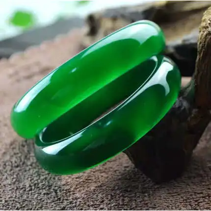 

zheru jewelry natural agate chalcedony ice green 54-64mm bracelet elegant princess jewelry send mother to girlfriend