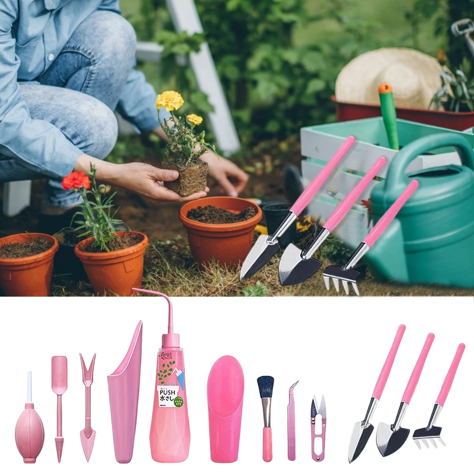 

Succulent Plants Tools Mini Garden Hand Tools Set Transplanting Tools Miniature Planting Gardening Tool Set for Indoor Miniature