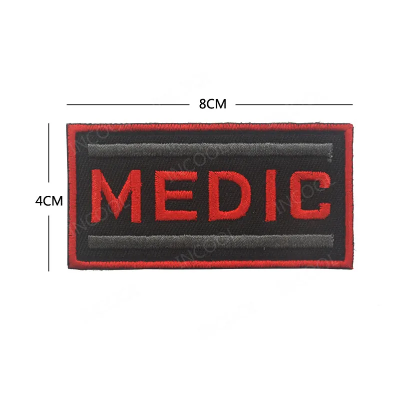 MEDIC Embroidered Patches IR Reflective MED Military Patches Tactical Combat EMT Fabric Embroidery Badges Glow In Dark