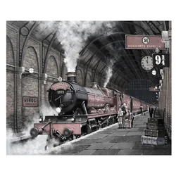 5D Diy Diamond Painting Hogwart Super Express Train Platform 9 34 Full Square Drill Diamond Embroidery Mosaic RhinestoneZP-5088