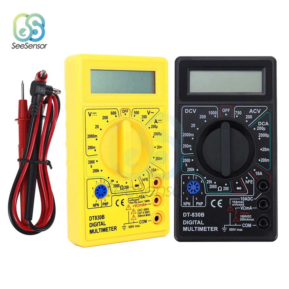 LCD Digital Multimeter AC DC 750V 1000V Digital Mini Multimeter probe For Voltmeter Ammeter Ohm Tester Meter