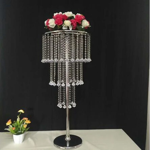 

12pcs)80cm tall)Crystal hanging centerpieces clear crystal wedding lead road flower decoration pillar crystal stand yudao1369