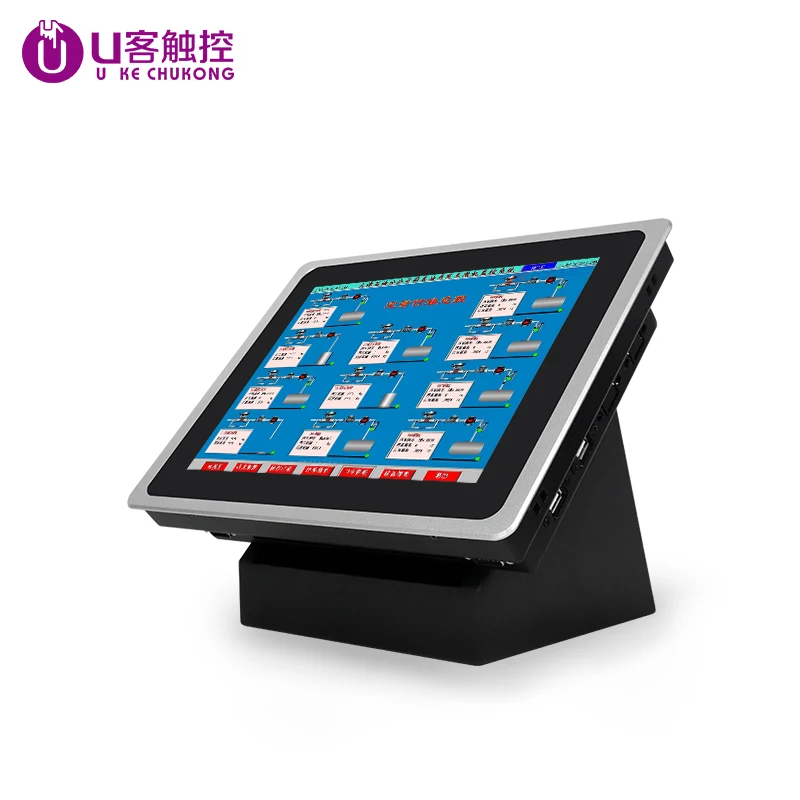 VESA/Desktop 15 inch 1024*768 Capacitive touch screen lcd display industrial monitor with VGA/RJ45/DVI