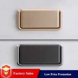 Zinc Alloy Modern Simple Cabinet Hardware Handle Pearl Black And Gold Decorative Furniture Handles Big Home Cabinet Door Knobs