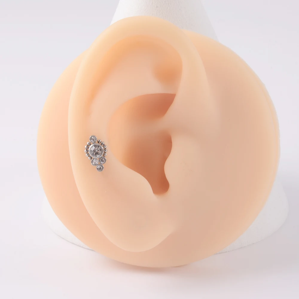 1PC Cluster Labret Lip Studs Waterdrop Opal Ear Tragus Helix Cartilage Earring Stud Titanium &Steel Trendy Body Piercing Jewelry