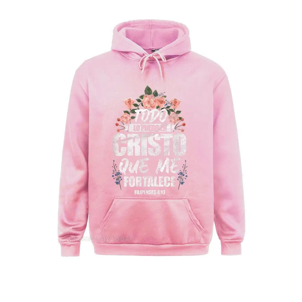 Spanish Christian Todo Lo Puedo En Cristo Que Me Fortalece Special Mens Sweatshirts Slim Fit Hoodies Hip Hop Clothes Summer