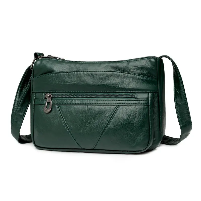 Annmouler-Bolso de mano Vintage para mujer, bolsa de hombro de cuero Pu con bolsillos, bandolera de lujo para niña