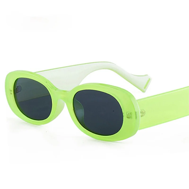 

Fashion Oval Sunglasses Women Vintage Jelly Green Tea Eyewear Trending Shades UV400 Men Sun Glasses